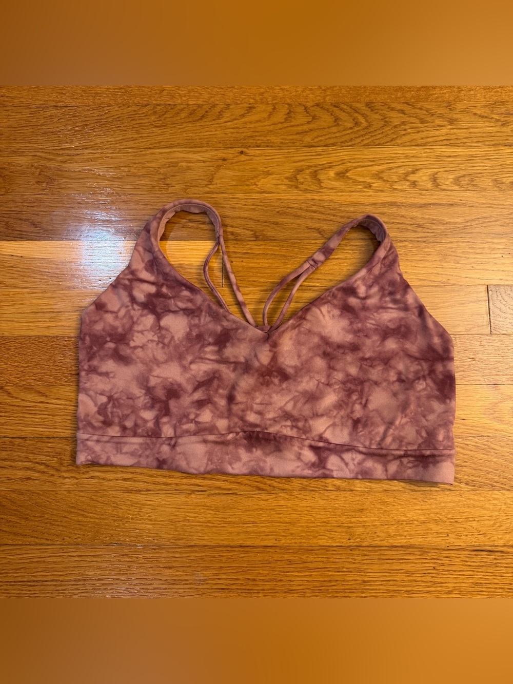 Athleta Solace Printed Sports Bra D-DD+ Pink Mauve Tie Dye Pattern - Size XL - Picture 5 of 5
